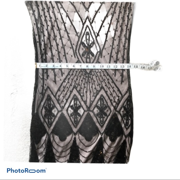 Beaded Art Deco Mermaid Dress with tulle - Picture 7 of 7